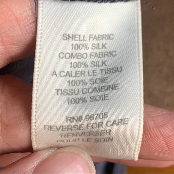 REBECCA TAYLOR 100% Silk Jacquard Blue Loose Fit Tank Size 8 - Picture 14 of 16